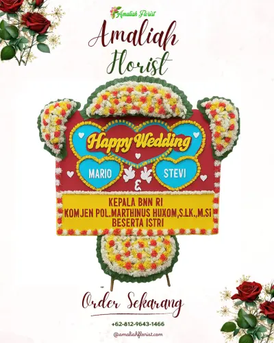 Karangan Papan Bunga Pernikahan di Wandanpuro